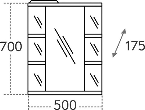Зеркало-шкаф СанТа Герда 101020 55х18х70 подвесной цвет белый - фото 3