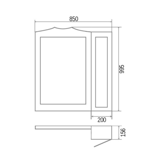 Зеркало-шкаф Orange Классик F7-85ZS3 85х16х100 подвесной цвет белый - фото 5