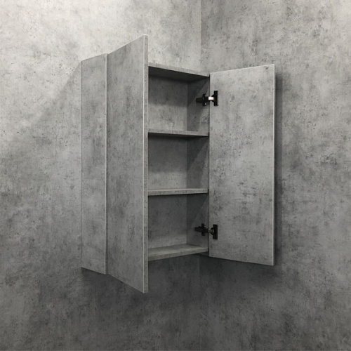 Шкаф Comforty Осло 00-00000837CF 58х18х80 подвесной цвет бетон светлый - фото 5