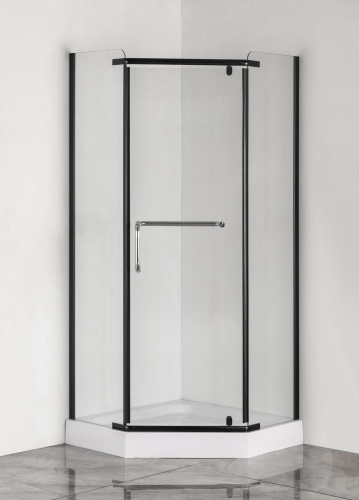 Душевой уголок Taliente TA-09093-1CB 90х90 стекло прозрачное профиль черный матовый без поддона