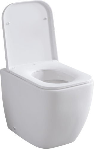 Унитаз приставной Allen Brau Infinity 4.21003.20 белый с сиденьем микролифт безободковый каскадный смыв - фото 2