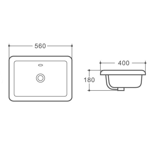 Раковина керамическая Art&Max AM6280 56х40 полувстраиваемая цвет белый - фото 2