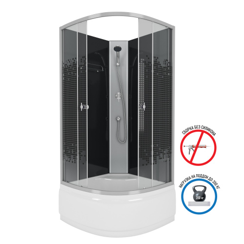 Душевая кабина Niagara Eco 75081454BK 90х90 четверть круга без крыши ориентация универсальная