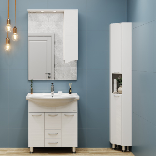 Зеркало-шкаф Onika Моника 207507 75х17х106 подвесной цвет белый - фото 5