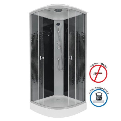 Душевая кабина Niagara Eco 45031453 80х80 четверть круга с крышей ориентация универсальная