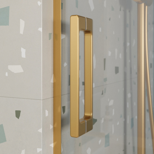 Душевая шторка на ванну Cezares TANDEM-SOFT TANDEM-SOFT-VF-2-180/145-C-BORO-IV 180х145 стекло прозрачное профиль золото брашированное ориентация универсальная - фото 3