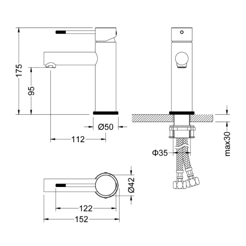 Смеситель Timo Saona 2361/03F на раковину черный матовый - фото 2