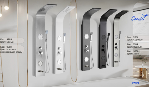 Душевая панель Cerutti SPA CT9987 прямоугольная настенная - фото 4