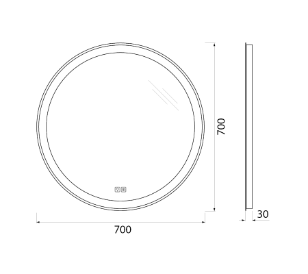 Зеркало с подсветкой и антизапотеванием BelBagno SPC-RNG-700-LED-TCH-WARM 70х70 подвесное