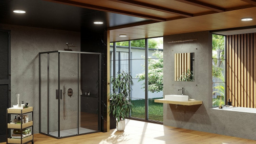 Душевая дверь Ravak Blix X1XMA0300Z1 100x195 стекло прозрачное профиль черный матовый - фото 3