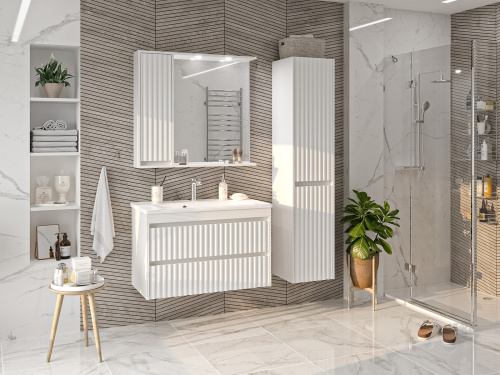 Зеркало-шкаф Brevita Balaton BAL-04090-01-Л 88х14х80 подвесной цвет белый - фото 5