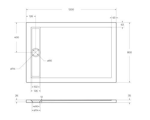 Душевой поддон BelBagno DUE TRAY-BB-DUE-AH-120/80-4-W0 120х80 акрил белый - фото 2