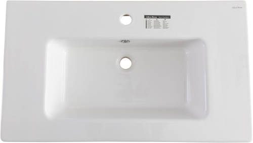 Раковина керамическая Allen Brau Fantasy 4.11012.20 82х47 полувстраиваемая цвет белый 1 отверстие под смеситель - фото 3