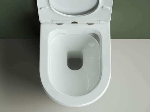 Унитаз подвесной Ceramica Nova HIGHLIGHT CN1804 белый с сиденьем микролифт безободковый душевой смыв - фото 5