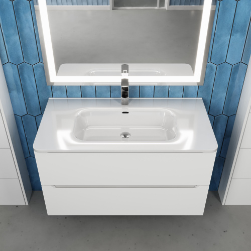 Раковина керамическая Uperwood Monica RMonica90wg 91х46 полувстраиваемая цвет белый - фото 4