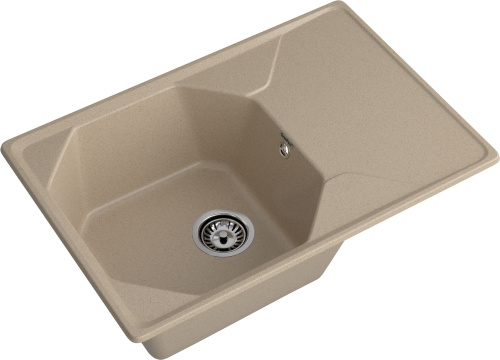 Кухонная мойка Granfest Unique U-740L песочный 74х50 цвет бежевый поверхность матовая - фото 2