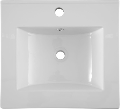Раковина керамическая Aquanet Flat 00303190 52х42 полувстраиваемая цвет белый 1 отверстие под смеситель - фото 2