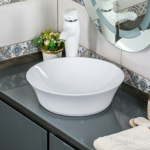 Раковина из сантехнического фарфора Melana 78114-805 42х42 накладная цвет белый без отверстий под смеситель - фото 3