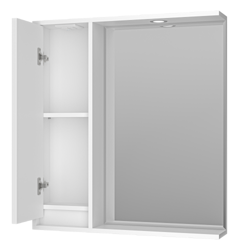 Зеркало-шкаф Brevita Balaton BAL-04075-01-Л 73х14х80 подвесной цвет белый - фото 4