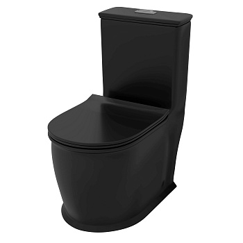 Унитаз напольный с бачком Grossman Retro GR-4492BMS черный матовый с сиденьем безободковый каскадный смыв