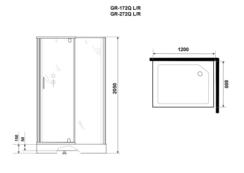 Душевая кабина Grossman Classic GR172QR 120х80 прямоугольная без крыши ориентация правая - фото 4