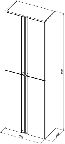 Шкаф-пенал Allen Brau Eclipse 2.0 1.E1006.CGM 2.0 60х32х180 подвесной цвет зеленый/серый - фото 4