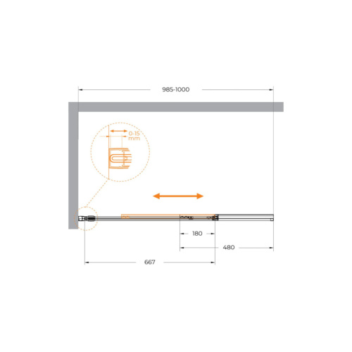 Душевая шторка на ванну Cezares SLIDER SLIDER-FIX-VF-11-100/150-C-Cr 100х145 стекло прозрачное профиль хром глянцевый ориентация универсальная - фото 5