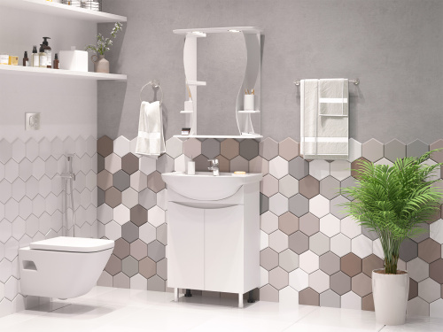 Тумба под раковину Misty Смайл Э-Сма01060-031Пр 55х28х70 напольная - фото 5