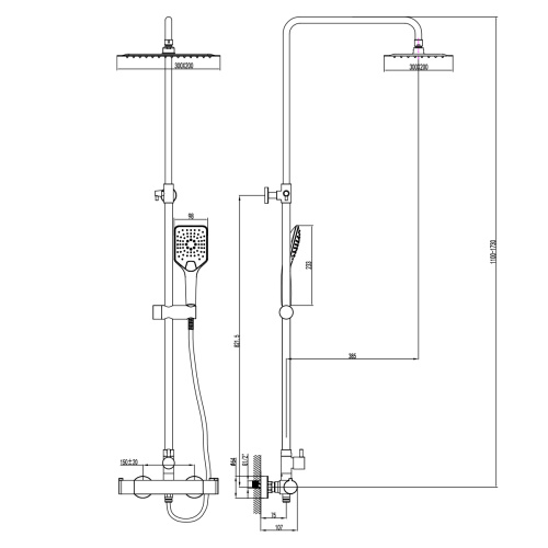 Душевая стойка LeMark Yeti LM7860C настенная с термостатом - фото 2