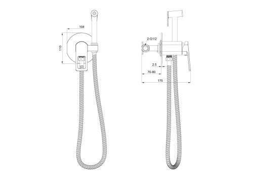 Гигиенический душ со смесителем Wonzon & Woghand Frame WW-88829010-MB черный - фото 2