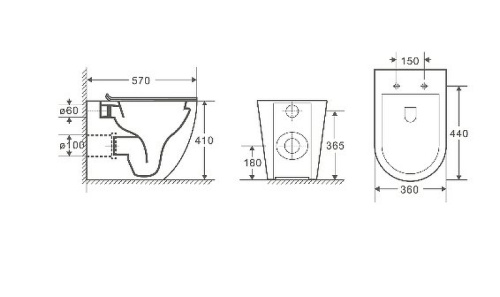 Унитаз приставной WeltWasser 10000003738 белый глянцевый с сиденьем микролифт безободковый душевой смыв - фото 2