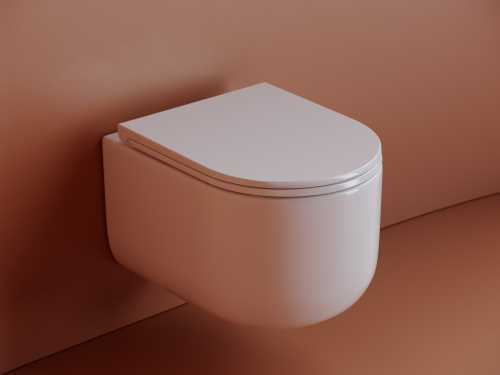 Унитаз подвесной Ceramica Nova ULMA CN4006 белый с сиденьем микролифт безободковый душевой смыв - фото 4