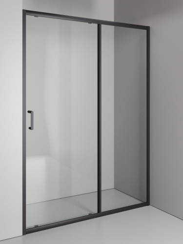 Душевая дверь Orange E02-140TB 141х190 стекло прозрачное профиль черный - фото 2