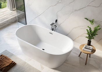 Ванна акриловая Cerutti SPA CT10519 170х75 отдельностоящая овальная с ножками