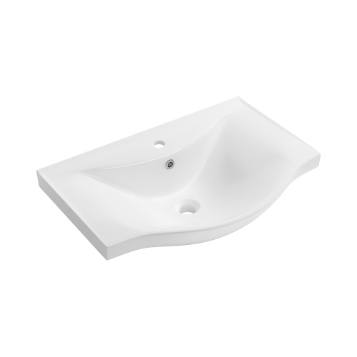 Раковина из сантехнического фарфора Wellsee Bisou 151205000 65х45 подвесная цвет белый глянцевый 1 отверстие под смеситель - фото 2
