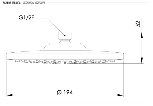 Верхний душ Remer 354EC20x хром - фото 2