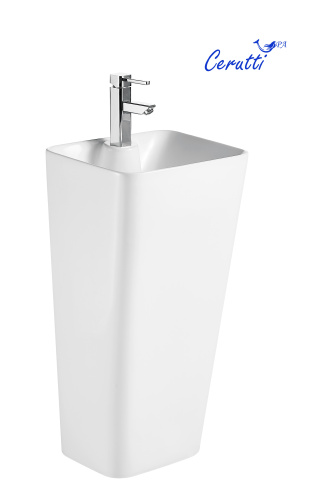 Раковина из сантехнического фарфора Cerutti SPA CT7830 43х36 напольная цвет белый 1 отверстие под смеситель - фото 2