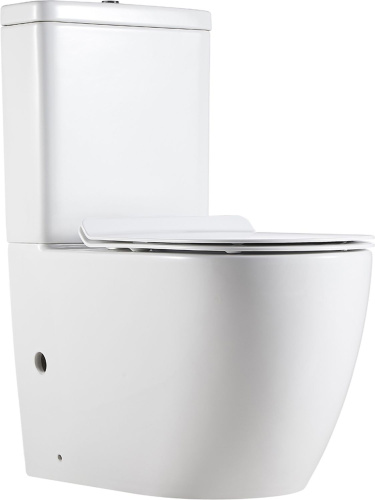 Чаша унитаза напольная Logan 00261949 цвет белый с сиденьем микролифт без бачка безободковая каскадный смыв - фото 3