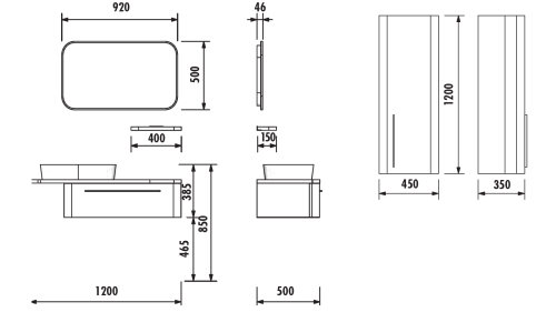 Шкаф-пенал Creavit Angel AL2120.00.BB ХРОМ 45х35х230 - фото 2
