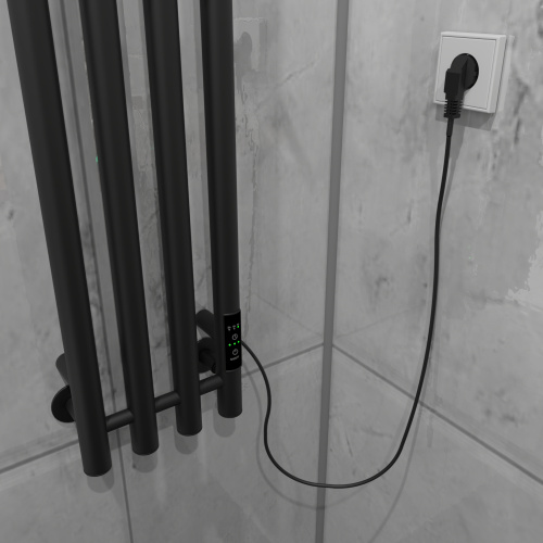 Полотенцесушитель Altasan АргоЛюкс АргоЛюкс12021ЧМ подвесной 21х120 электрический черный муар - фото 4