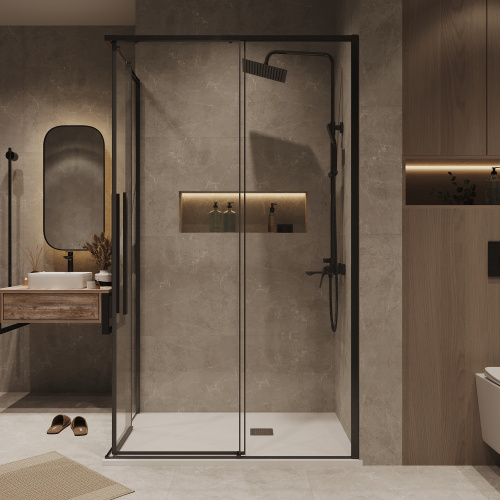 Душевой уголок Grossman Galaxy 300.K33.01.1190.42.00 110х90 стекло прозрачное профиль графит матовый без поддона - фото 5