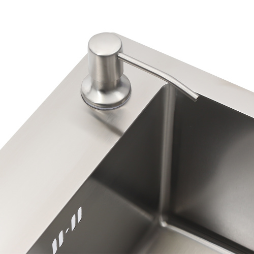 Кухонная мойка Melana ProfLine MLN-R5045H+дозатор 50х45 цвет сатин поверхность матовая - фото 4