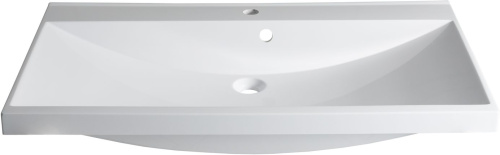 Раковина из литьевого мрамора Aquanet Нота 00284114 90х48 полувстраиваемая цвет белый 1 отверстие под смеситель - фото 5