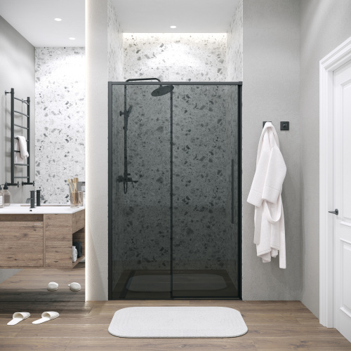 Душевая дверь Grossman Galaxy 100.K33.01.140.21.10 140х195 стекло тонированное профиль черный матовый - фото 3