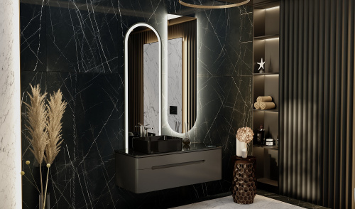 Тумба под раковину Jorno SHINE Shi.01.100-M/P/A 100х50х40 подвесная цвет антрацит - фото 2