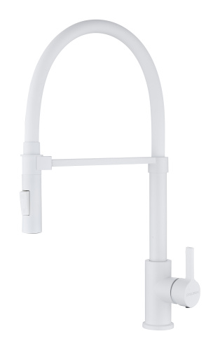 Смеситель для кухни Paulmark HALT Ha214021-WH на раковину белый матовый