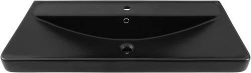 Раковина керамическая Aquanet Ирис 00329251 105х47 полувстраиваемая цвет черный 1 отверстие под смеситель - фото 5