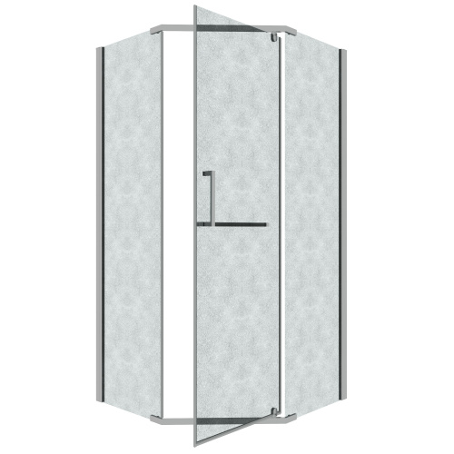 Душевой уголок Grossman Pragma 302.K33.03.1010.10.02 100х100 стекло текстурное профиль хром глянцевый без поддона - фото 2