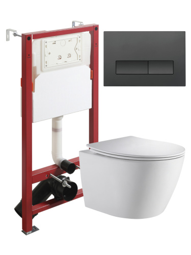 Комплект унитаз с инсталляцией и клавишей смыва Orange CI07-150W+APB244 - фото 2