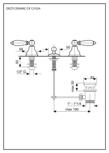Смеситель Emmevi Deco Ceramic 121034/CR на биде хром - фото 2